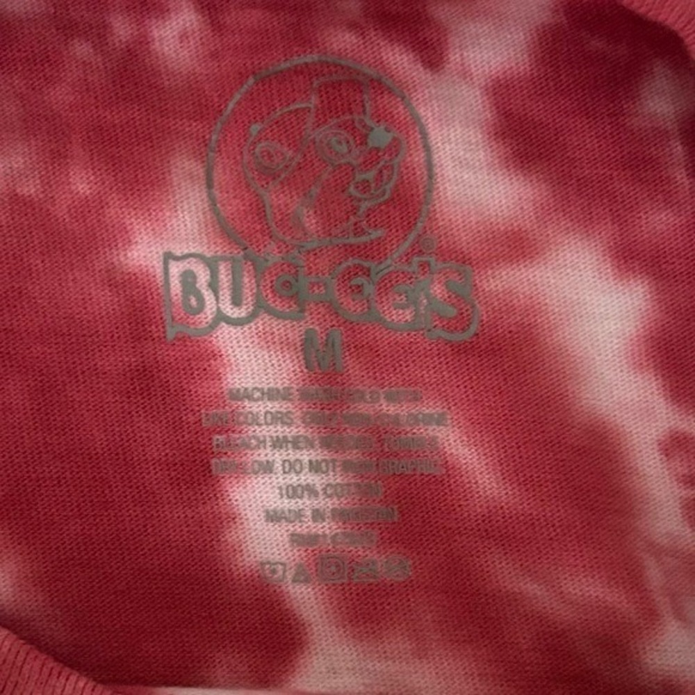 BUC-EE'S Red Green White Tie Dye Christmas Long Sleeve Shirt Size Medium - Picture 6 of 6
